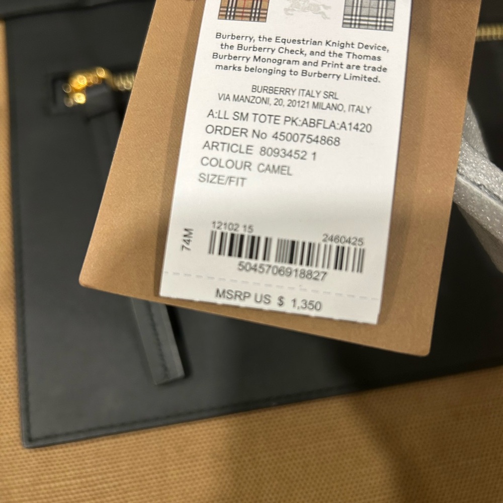 Burberry Black and Beige Canvas Tote - Picture 6 of 6